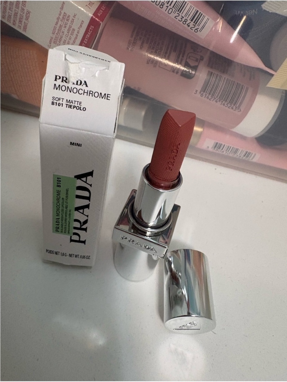 Prada Monochrome Soft Matte Lipstick - Warm Terracotta - Picture 5 of 8